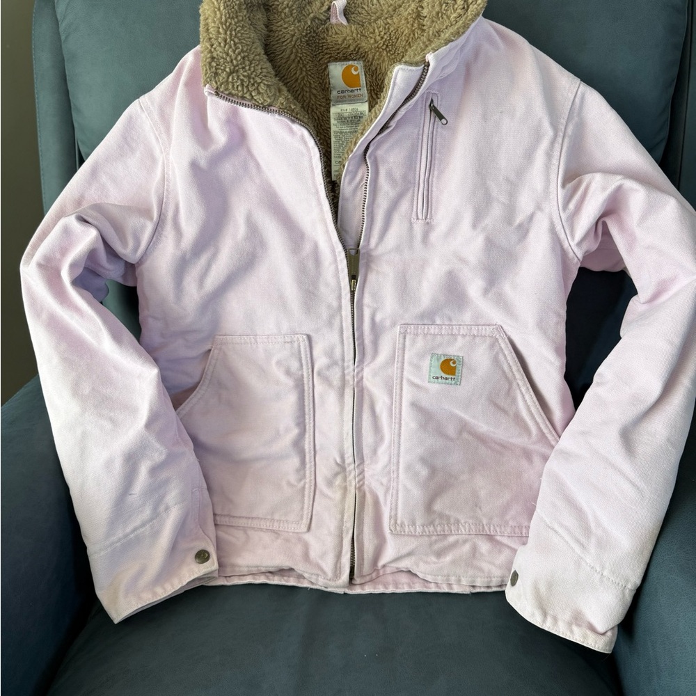 Carhartt Light Pink Sherpa-Lined Work Jacket women’s medium
